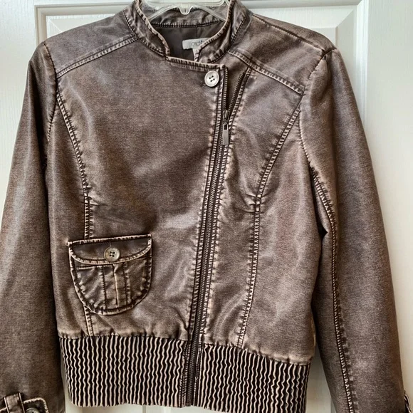 Cache Asymmetrical Zip Vegan Leather Jacket Motorcycle Size M - Picture 2 of 8